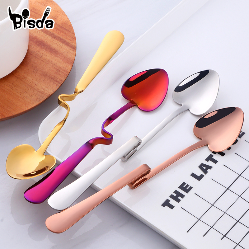 Gold Cutlery Flatware - Opknoping Kopje Koffie Lepel Hart Vorm