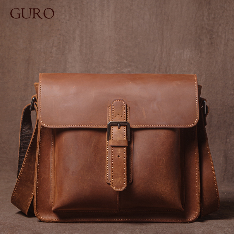 Luxury Lifestyle Men - GURO Luxe Merk Echt Lederen Schoudertas