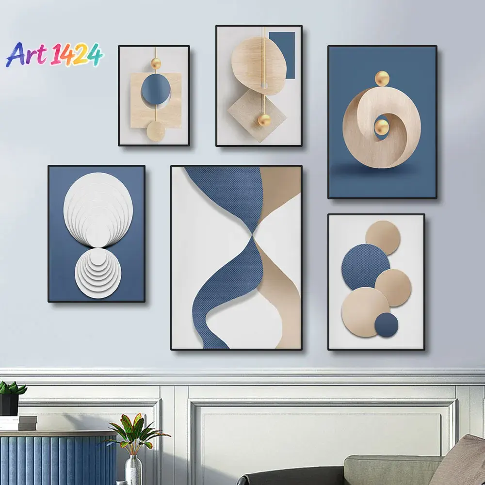 Luxury Lifestyle Pictures - (1 stuk, zonder lijst) Abstract blauw-wit,