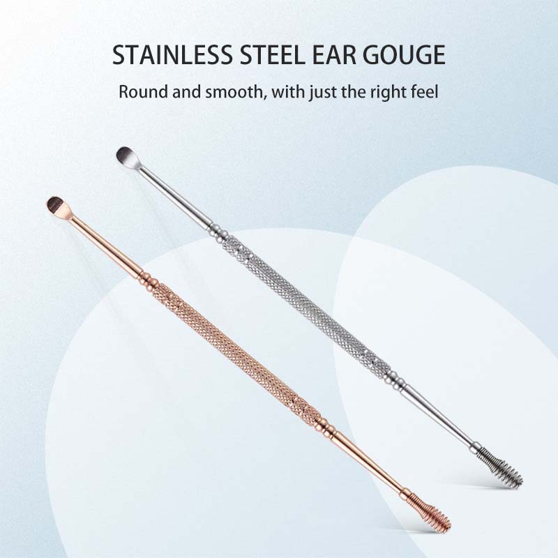 Gold Cutlery Flatware - Rose Goud Rvs Spiraal Earpick Oor
