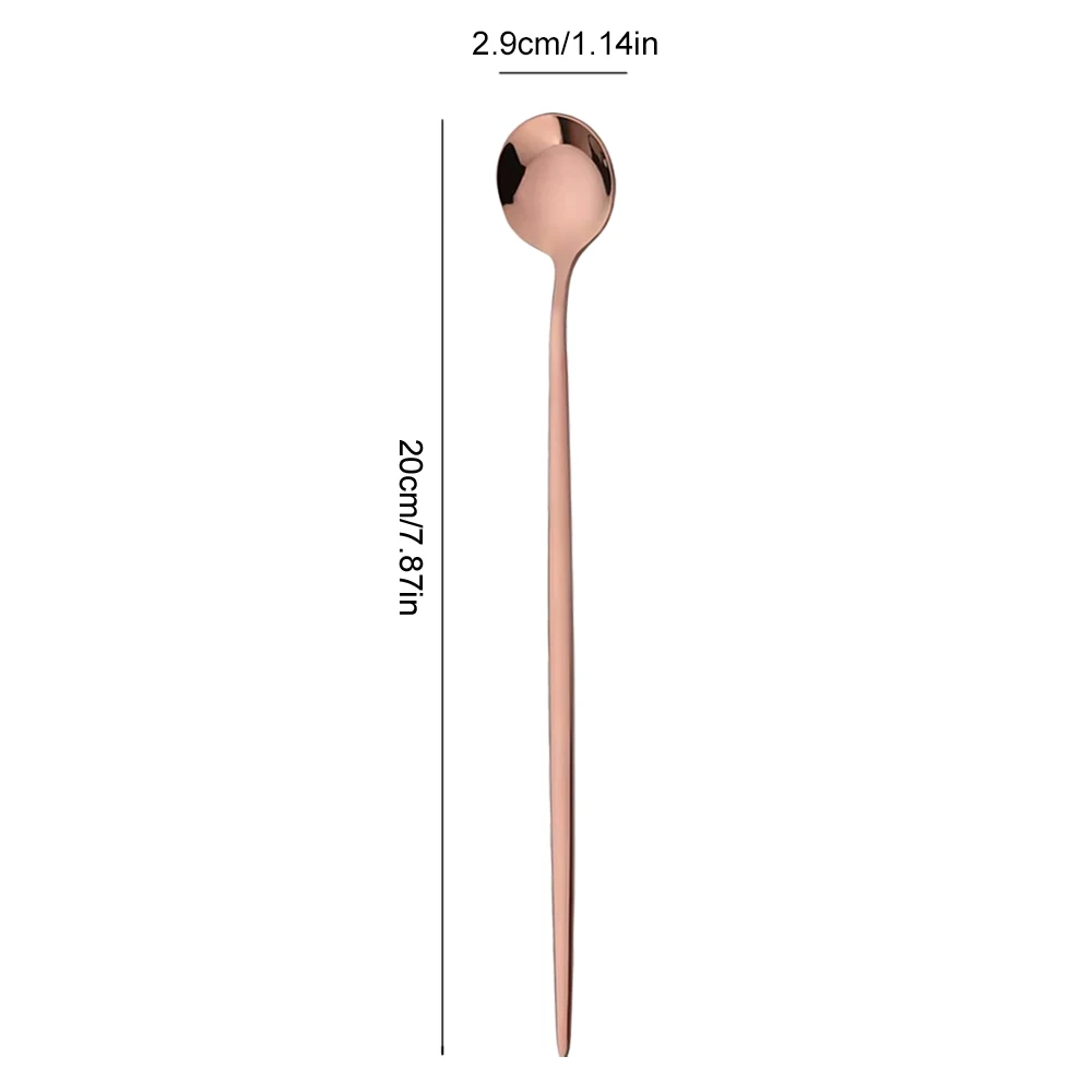 6 Stuks Lange Steel Ijs Lepel  - Gold Cutlery Flatware recensie en prijs