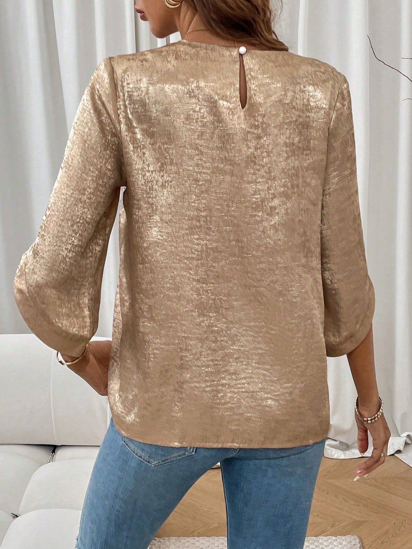 Dames effenkleurige metallic g - Luxury Lifestyle Women recensie en prijs