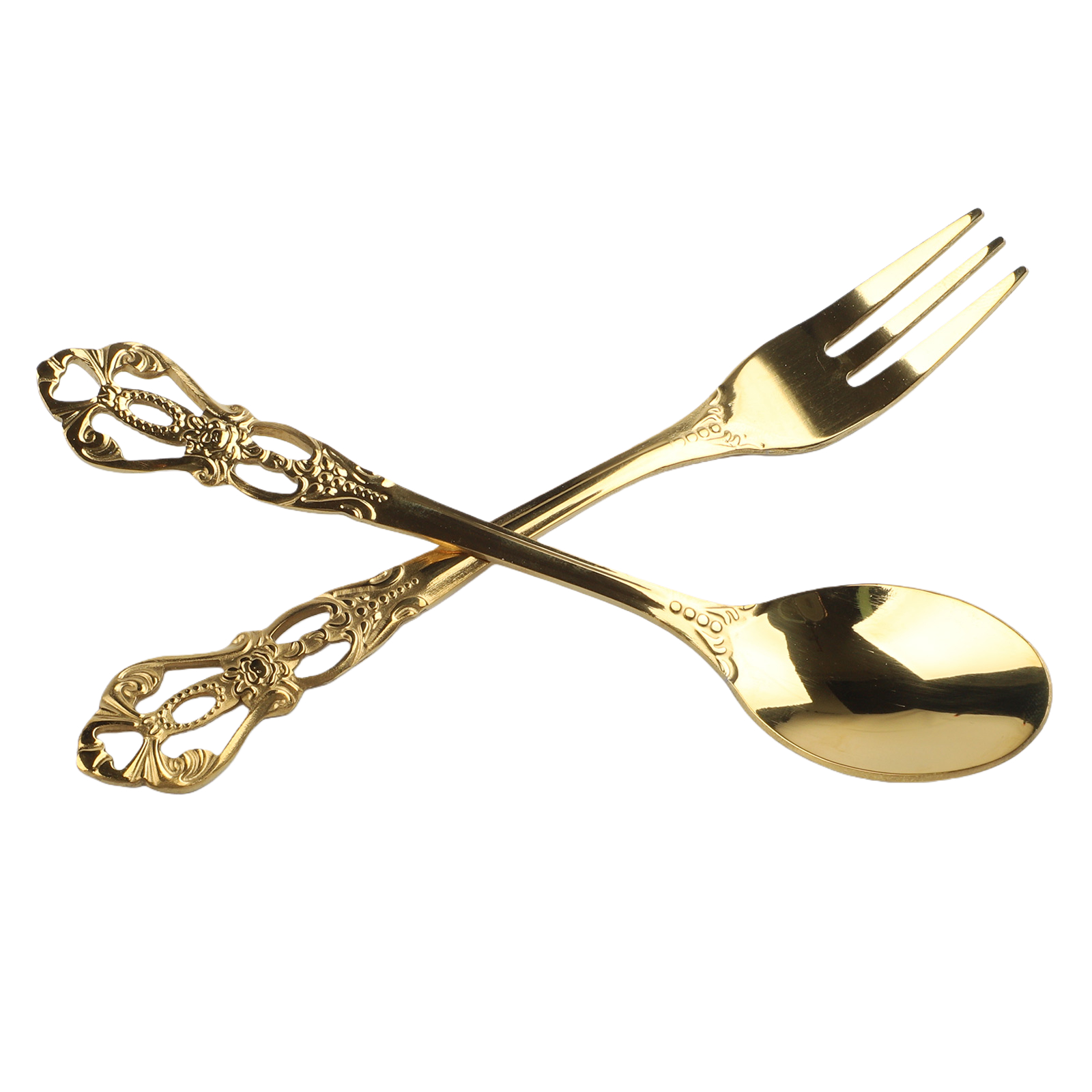 1 paar vintage gouden lepelvor - Gold Cutlery Flatware recensie en prijs