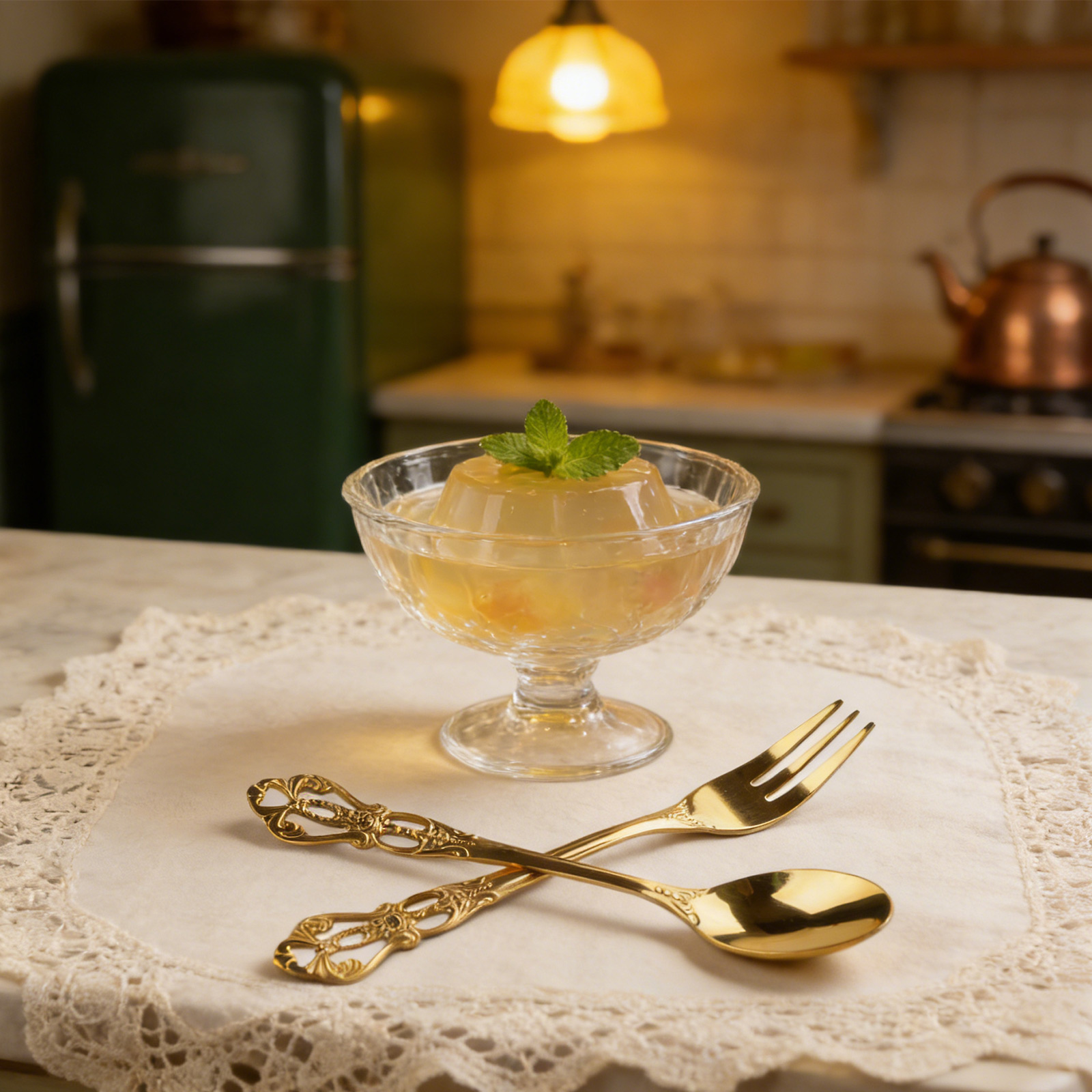 1 paar vintage gouden lepelvor - Gold Cutlery Flatware recensie en prijs