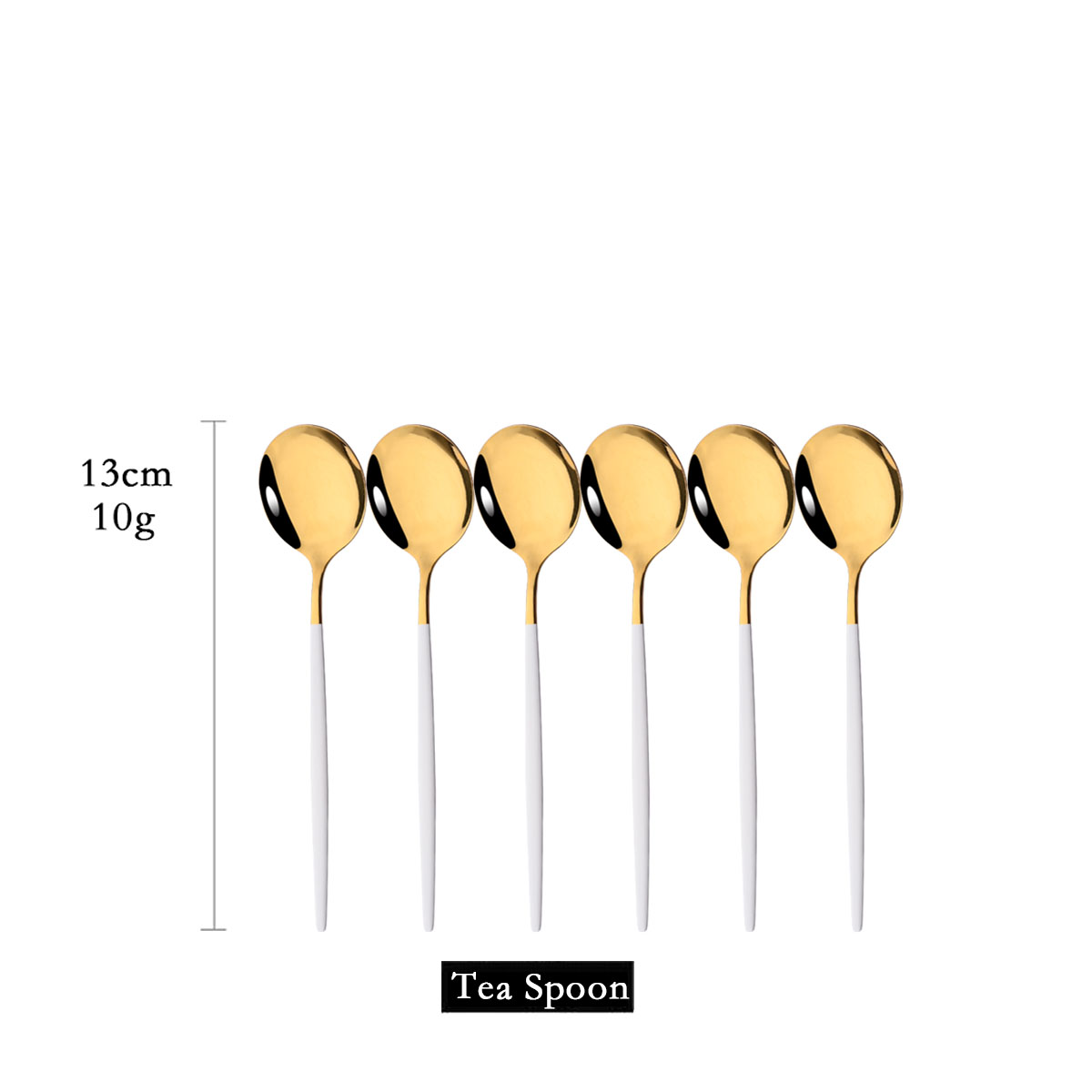 6 stuks spiegel wit goud theel - Gold Cutlery Flatware recensie en prijs