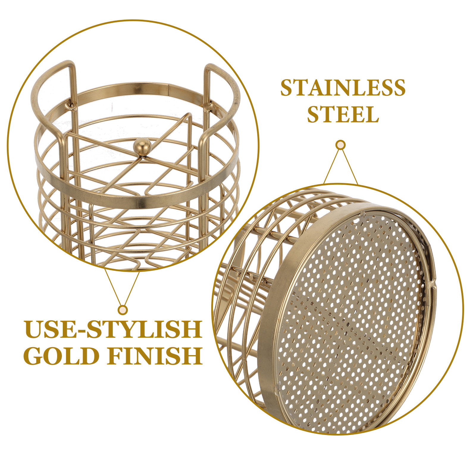 Metalen keukenhouders met 4 ro - Gold Cutlery Flatware recensie en prijs