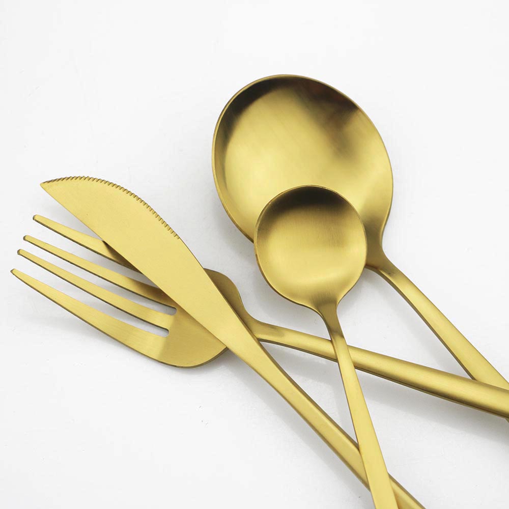 6 Stuks Matte Roestvrijstalen  - Gold Cutlery Flatware recensie en prijs