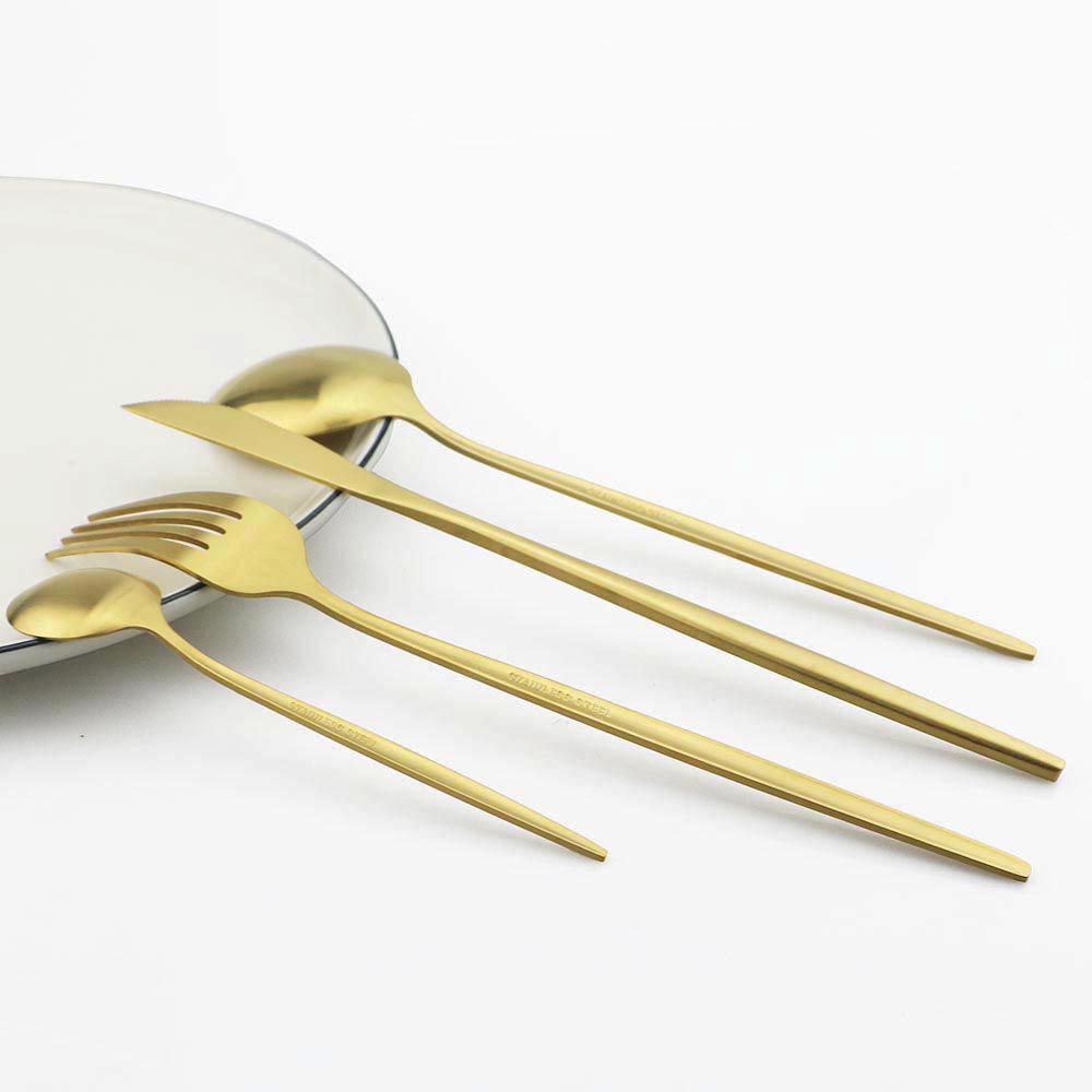 6 Stuks Matte Roestvrijstalen  - Gold Cutlery Flatware recensie en prijs